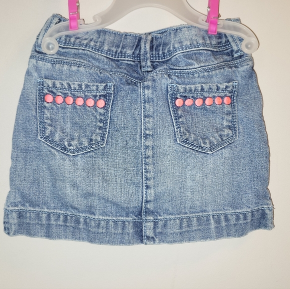 Vintage Gymboree Bright and Beachy Blue Pink Light Wash Denim Dot Skirt Girls 4 - Picture 2 of 4